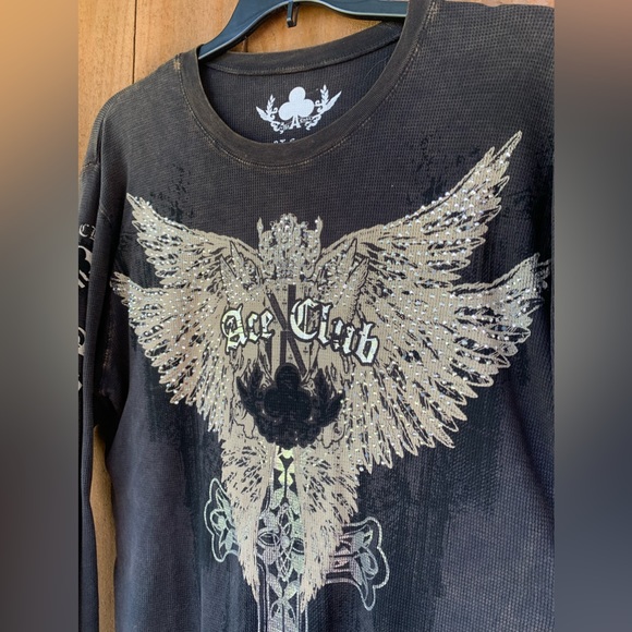 Y2K Vintage Ace Club men's thermal T-shirt size XXL. - Picture 3 of 8
